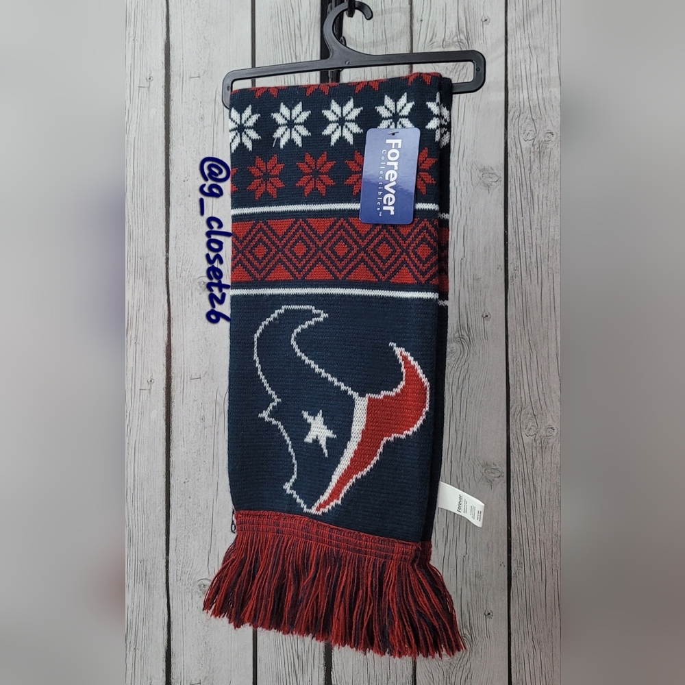 NFL Houston Texans Red and Blue Knit Scarf, NWT